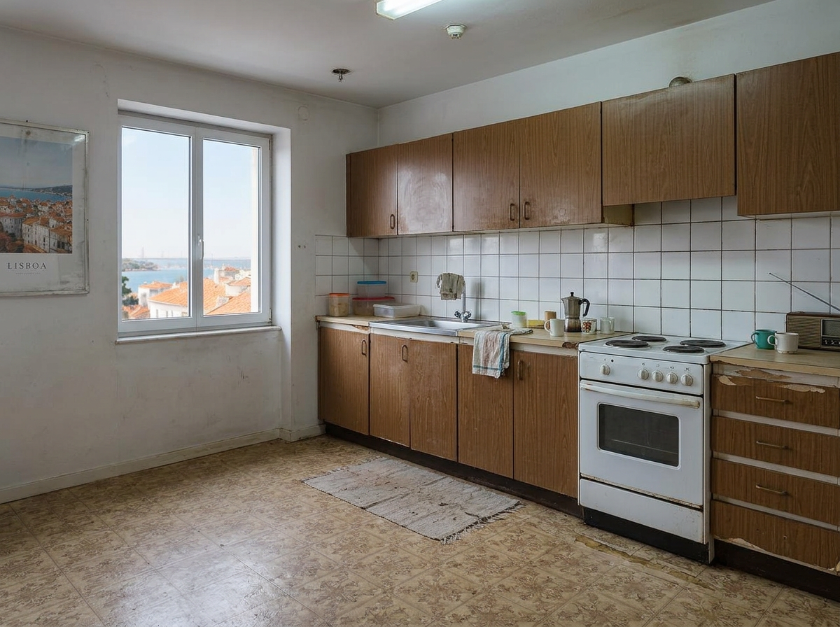 Remodelação de Cozinha — antes (imagem ilustrativa)